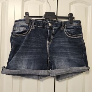 Jean Shorts ARIYA JEANS Womens Denim Distressed Blue SZ 18
